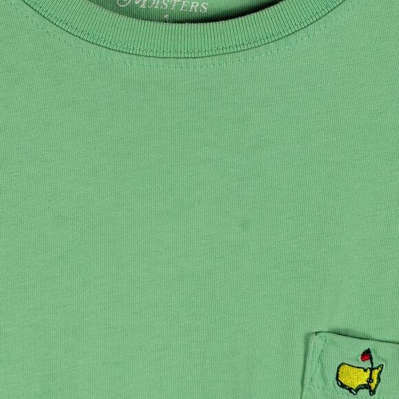 Masters Golf T-Shirt L Green Pocket Tee Augusta National Logo 100% Cotton Men’s - Picture 3 of 5